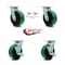 Service Caster 6 Inch Green Poly on Steel Caster Set with Roller Bearings 2 Swivel Lock 2 Brake SCC-30CS620-PUR-GB-BSL-2-TLB-2 - alternate 7